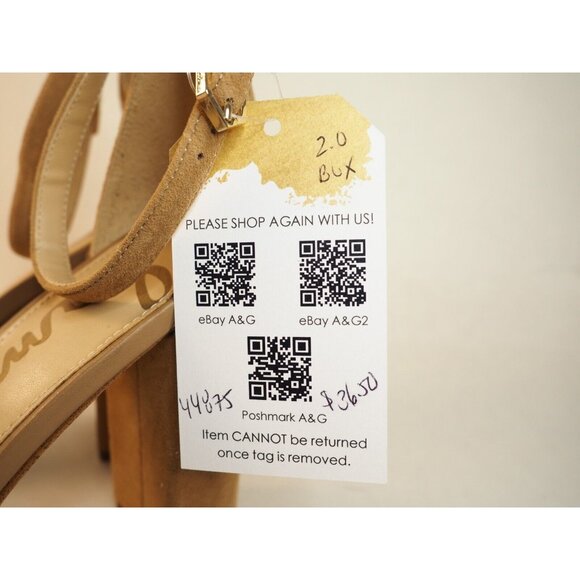 Sam Edelman Tan Suede Yaro Strappy Open Toe Heels, Size 9.5 (US) - Picture 8 of 8